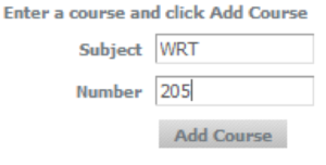 Course addition panel in Degree Works system